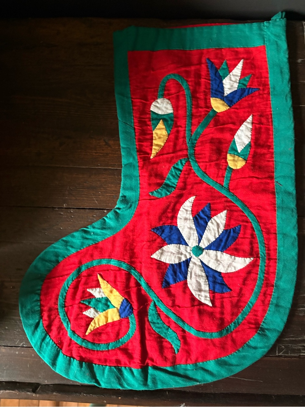 Vintage, Egyptian Khayamiya Applique Holiday Stocking